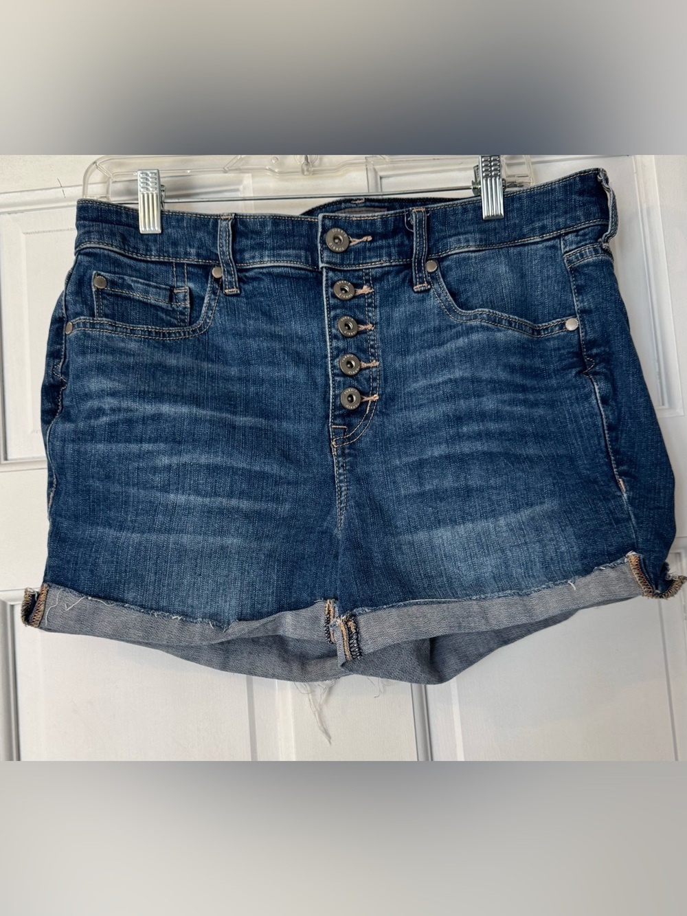 torrid Blue Denim Button-Front High-Rise Jean Shorts